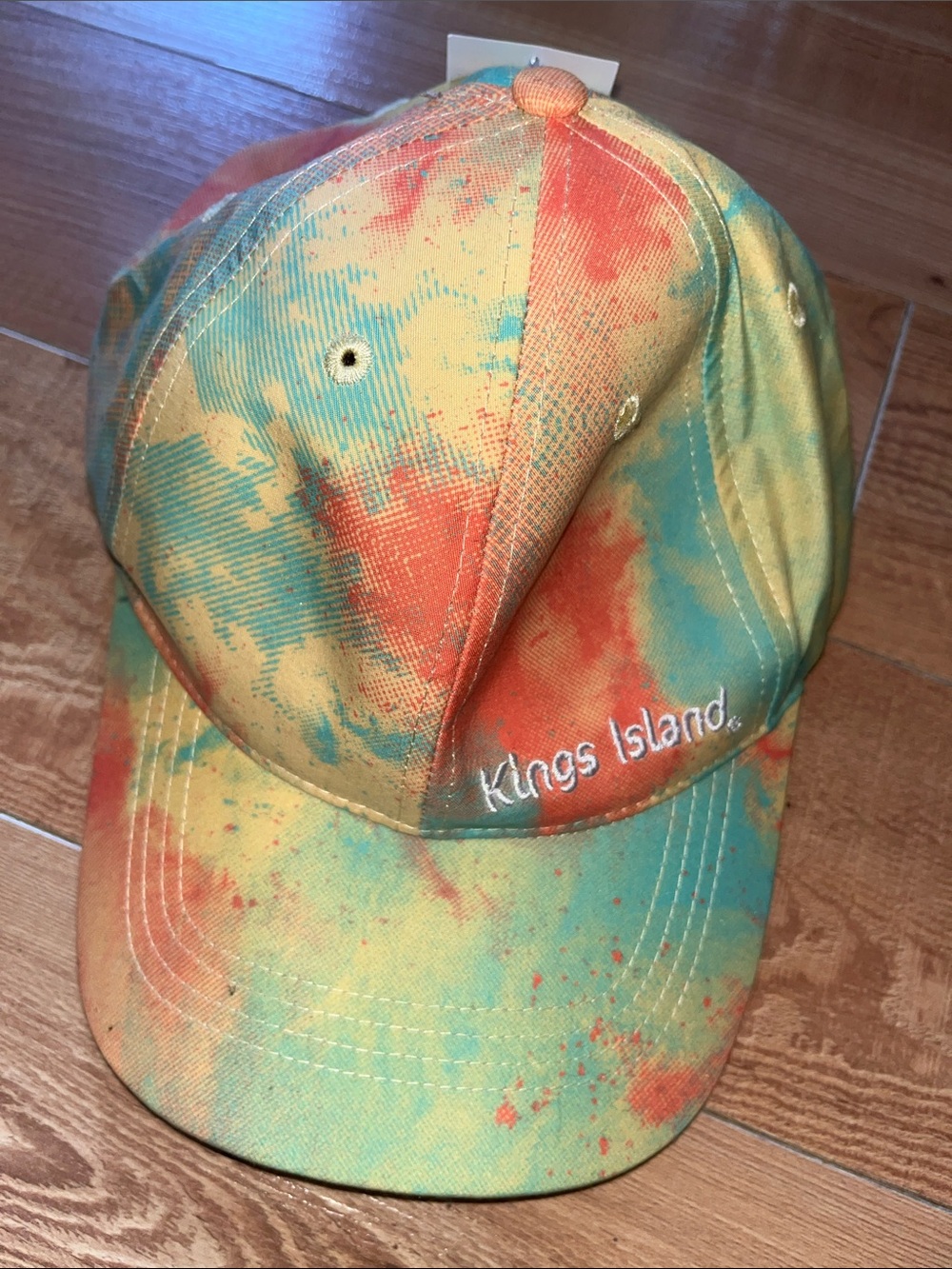 Kings Island Tie-Dye Adjustable Velcro Baseball Cap NWT